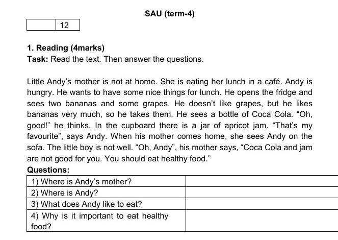 Listening task with text. Reading task ЕГЭ английский. First read the text then answer the questions.