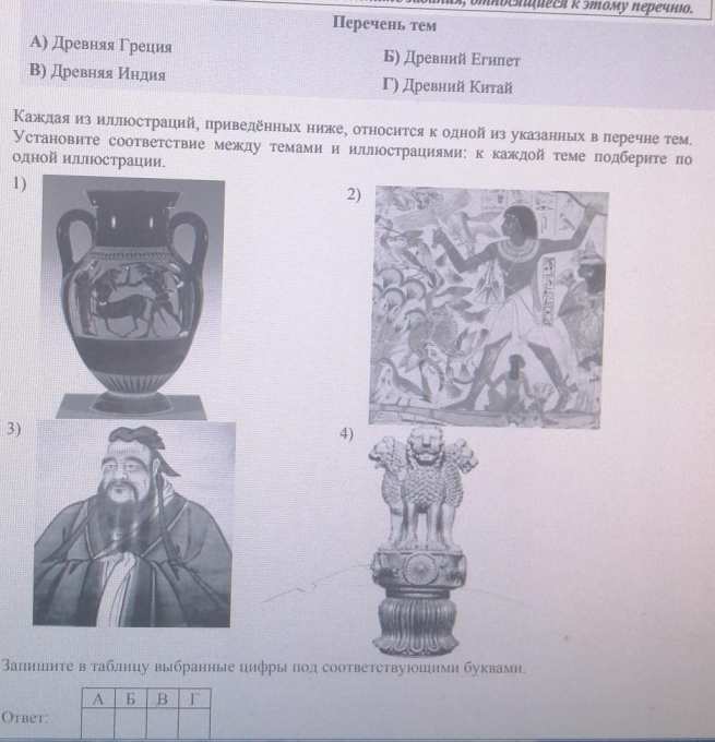 Перечень темА) Древняя ГрецияВ) Древняя ИндияАБ) Древний ЕгипетГ ...