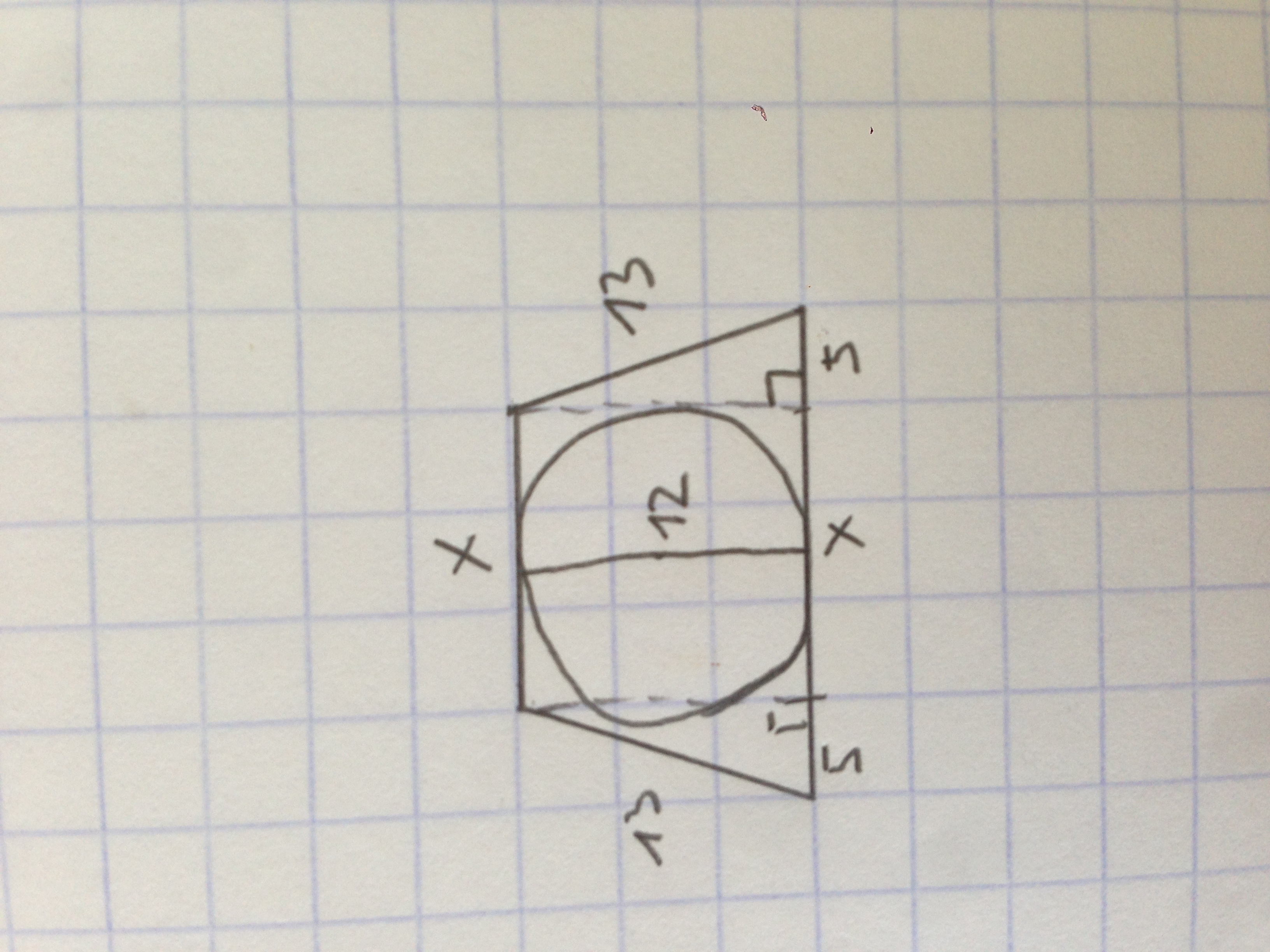 Дана равнобокая трапеция, в которую вписана окружность, а одно ...