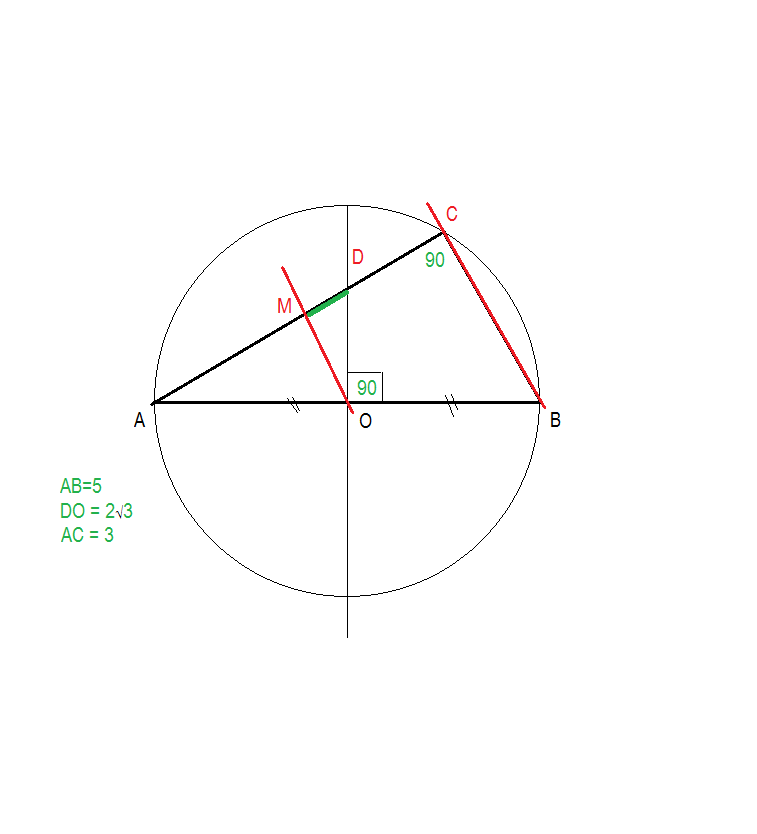 Abc ab 5. ACB =90°, О – центр описанной окружности, ам = МC, od перпендикуляр (ABC), АВ = 5,. Ac2 ab2+bc2 в окружности. Дано АВС С=90° О центр описанной окружности. Дана окружность ам.