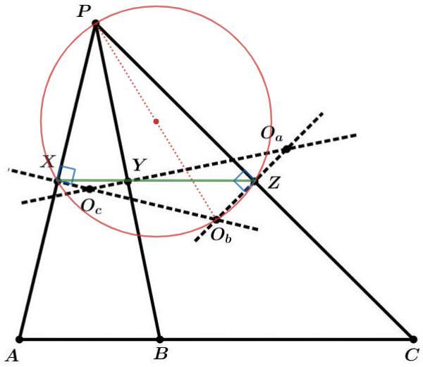 Даны точки A, B, C, лежащие на одной прямой, и точка P вне этой прямой ...