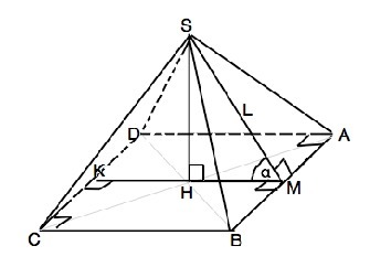 Апофема с плоскостью основания пирамиды. Апофема правильной четырехугольной пирамиды равна l. Апофема правильного читеюырезугоштника пирамиды равна 5 высота 3. V четырехугольной пирамиды. V правильной пирамиды.