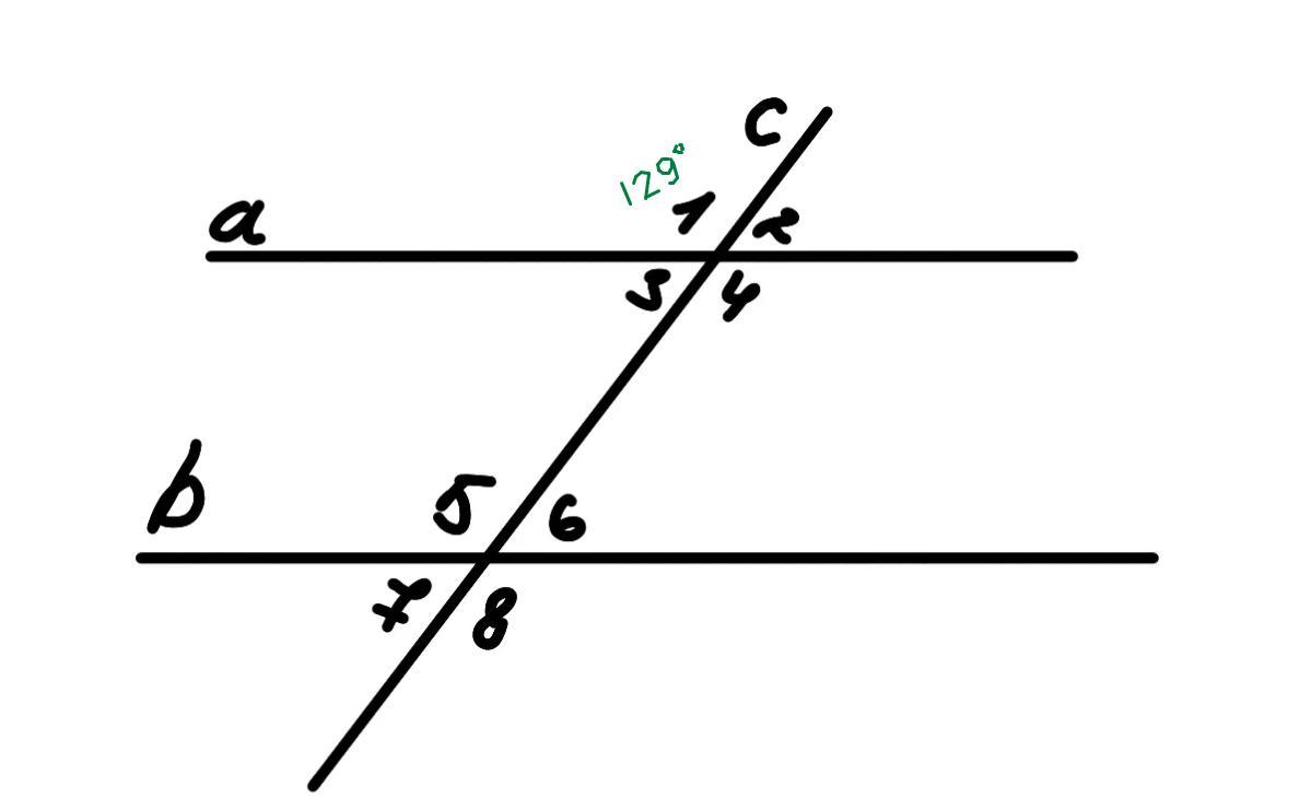 Дано а параллельно б угол 5 равен 124 градуса найти остальные углы с рисунком
