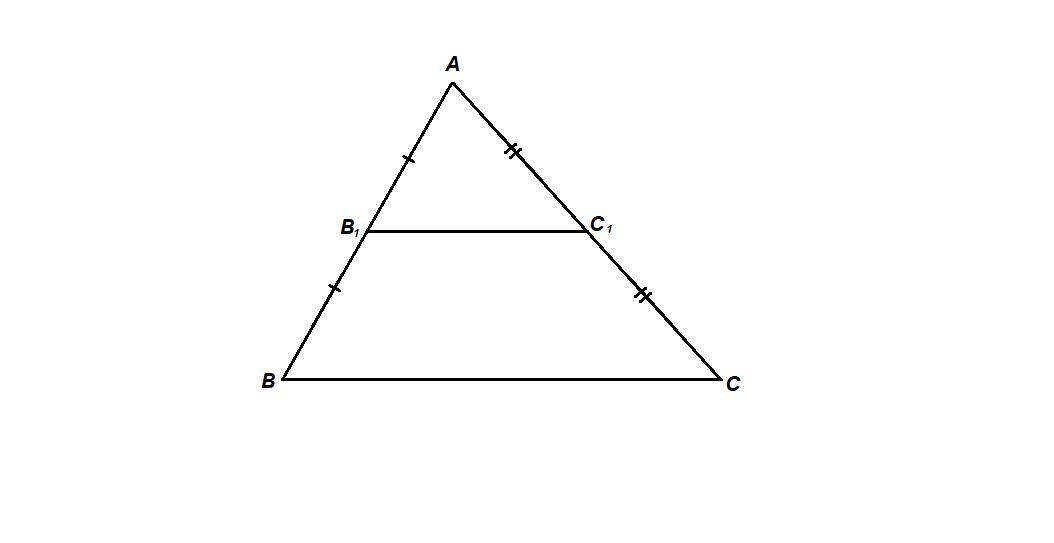 Средняя линия треугольника параллельная стороне ас