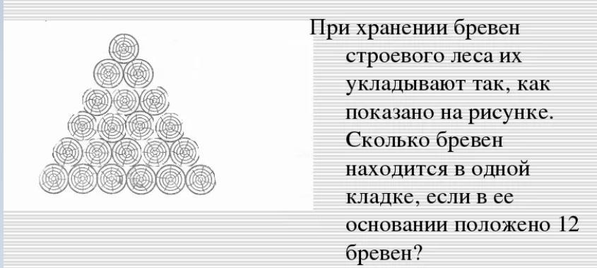 При хранении бревен строевого леса их укладывают так как показано на рисунке сколько бревен 15