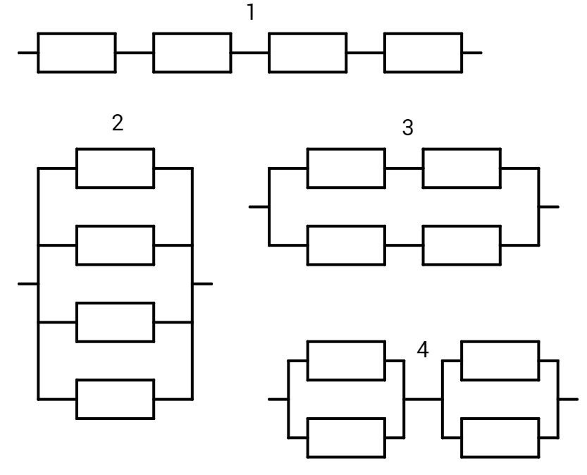 На рисунке изображена схема соединения одинаковых резисторов