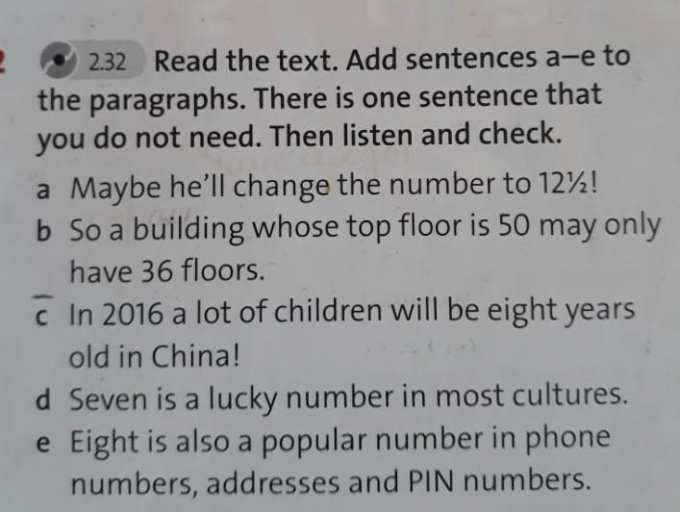 Read the text and add the sentences. That sentences. Who 5 3.47 use the text. Listen and.